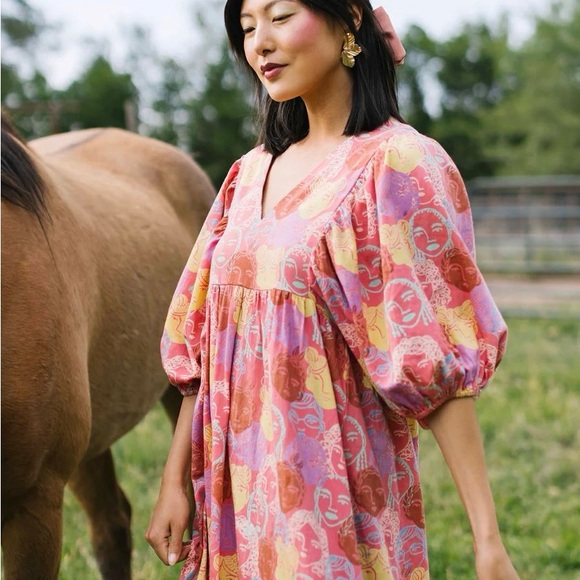 Colorful Patterned Midi Dress - Picture 2 of 5